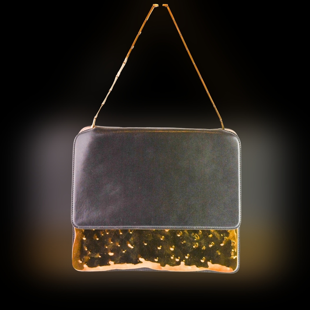 NWT $3990 Marni hammered gold cache shoulder bag